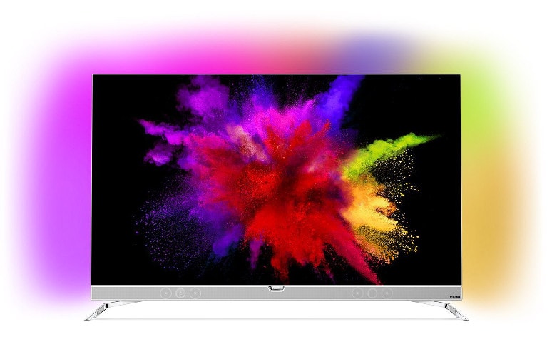 Philips 55POS901F 139 cm (55 Zoll) Fernseher (Ambilight, OLED 4K Ultra HD, Triple Tuner, Android TV)